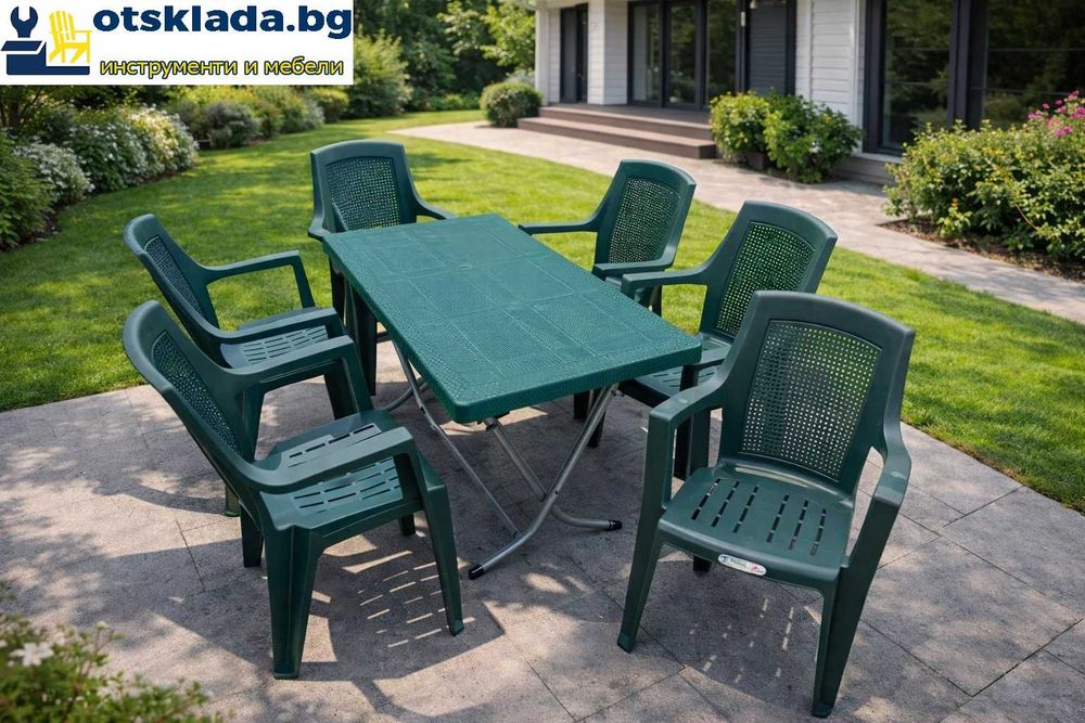 Комплект маса + 6 стола или 4 стола ратан 3 цвята и размери маси мод.6