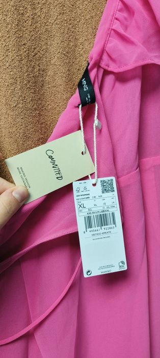 Rochie plic roz de petrecere  mango