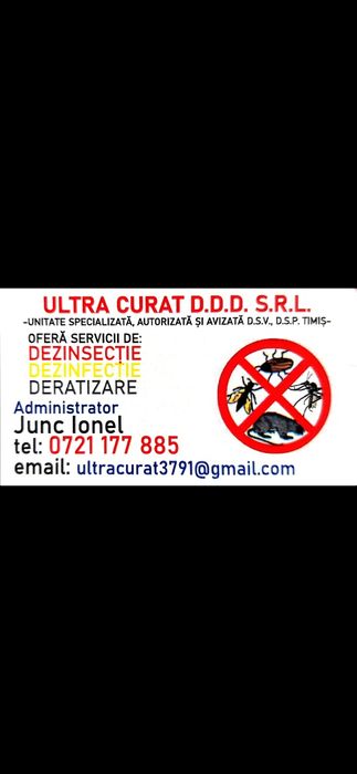 Servicii Dezinsecție, Deratiazare, Dezinfecție.