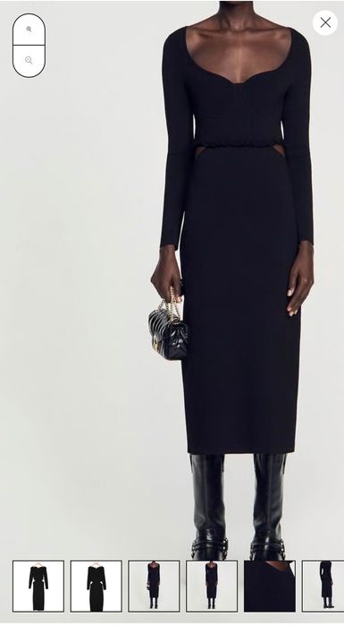 Черное платье Sandro Paris