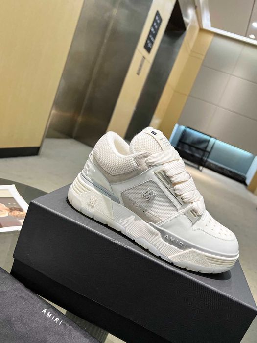 Adidasi Amiri MA-1 Lace-Up Sneakers - White Premium din Piele - NOI