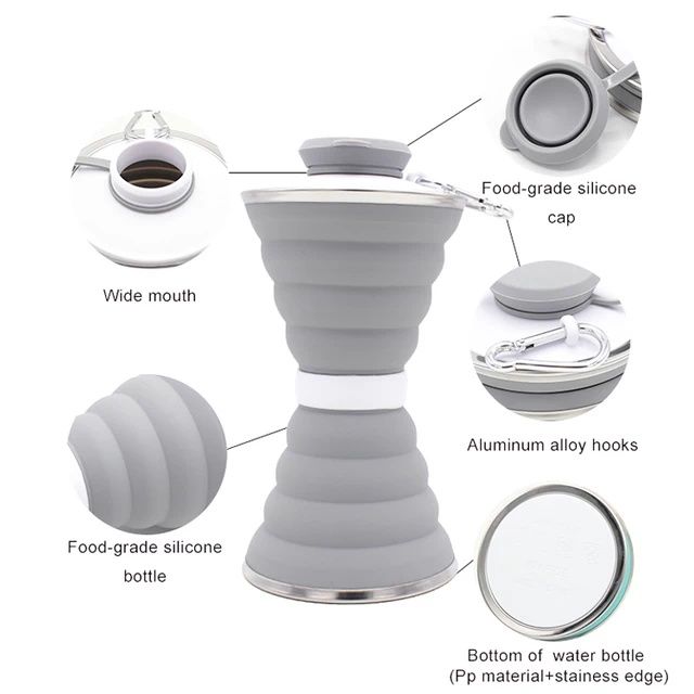 Силиконова къмпинг бутилка за вода