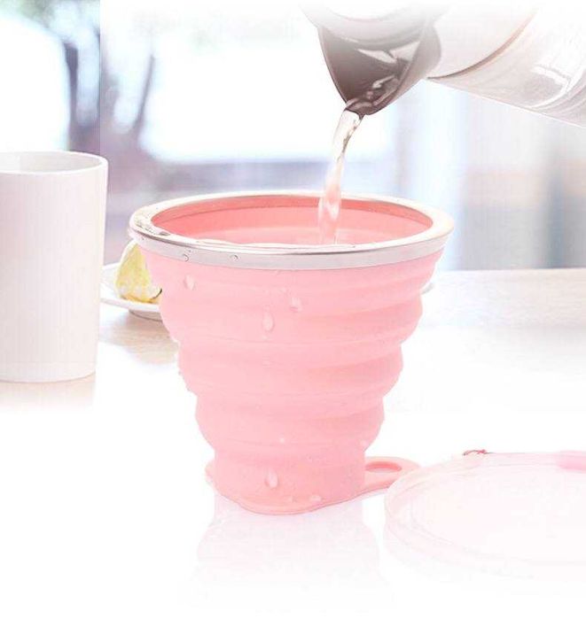 Портативная складная силиконовая чашка pos12