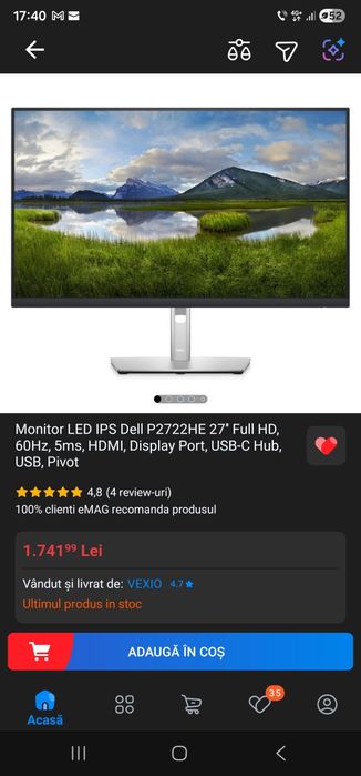 Monitor Dell P2722HE
