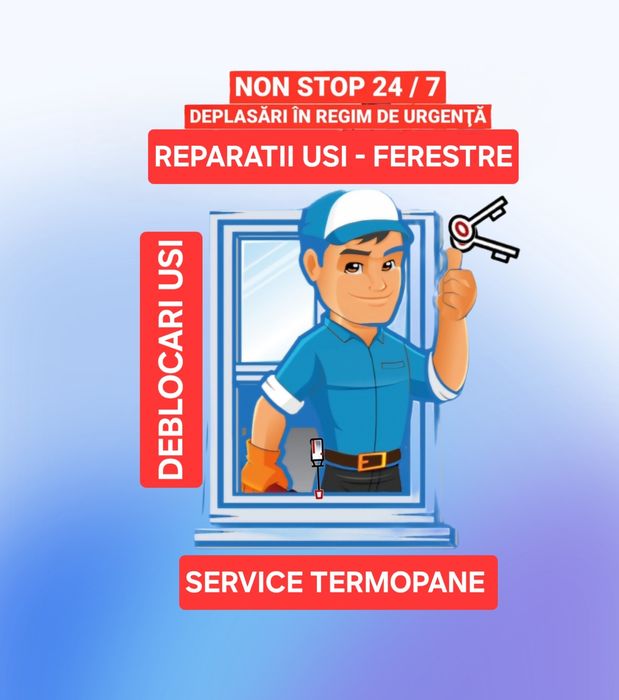 Reparatii termopane/Deblocari usi/Montaj yale/Reparatii usi