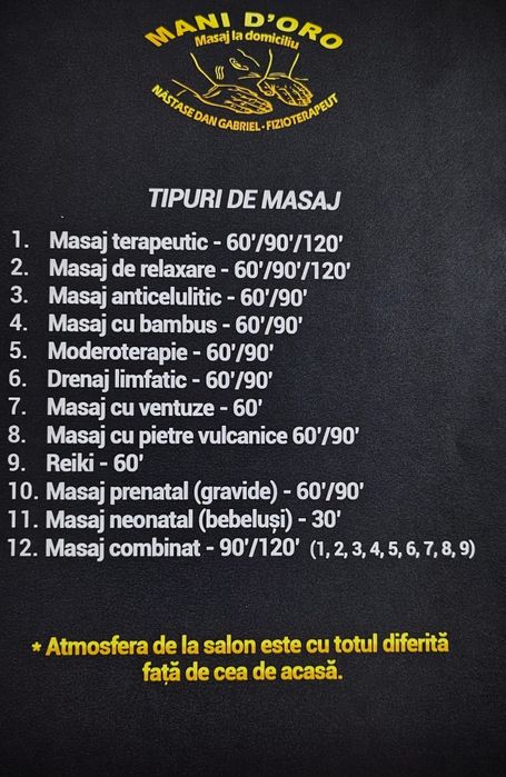 Masaj la domiciliu in Sect 2,3, Voluntari, Dobroesti,Pipera, etc.
