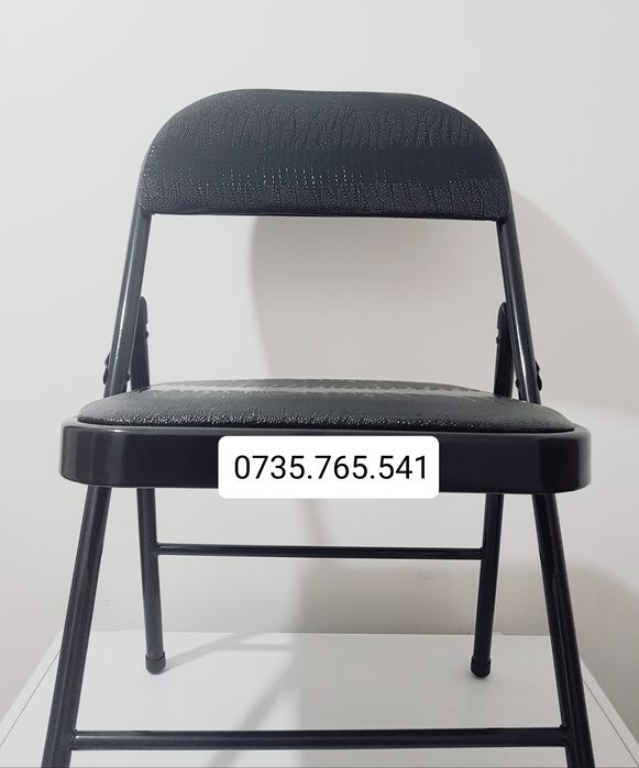 Scaun pliabil cadru metalic tapitat piele ecologica rezistent NOU