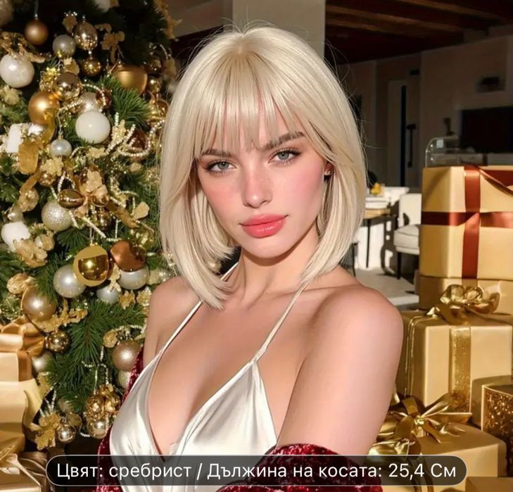 Кестеняво червеникава дълга луксозна  перука