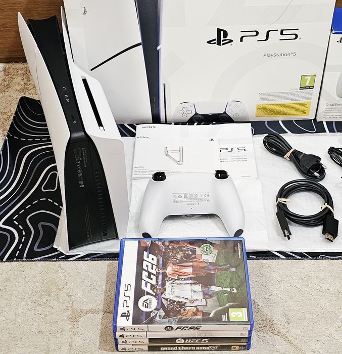 Ps5 slim 1tb, EAC Jet 2026, 2 джостик оригинал!