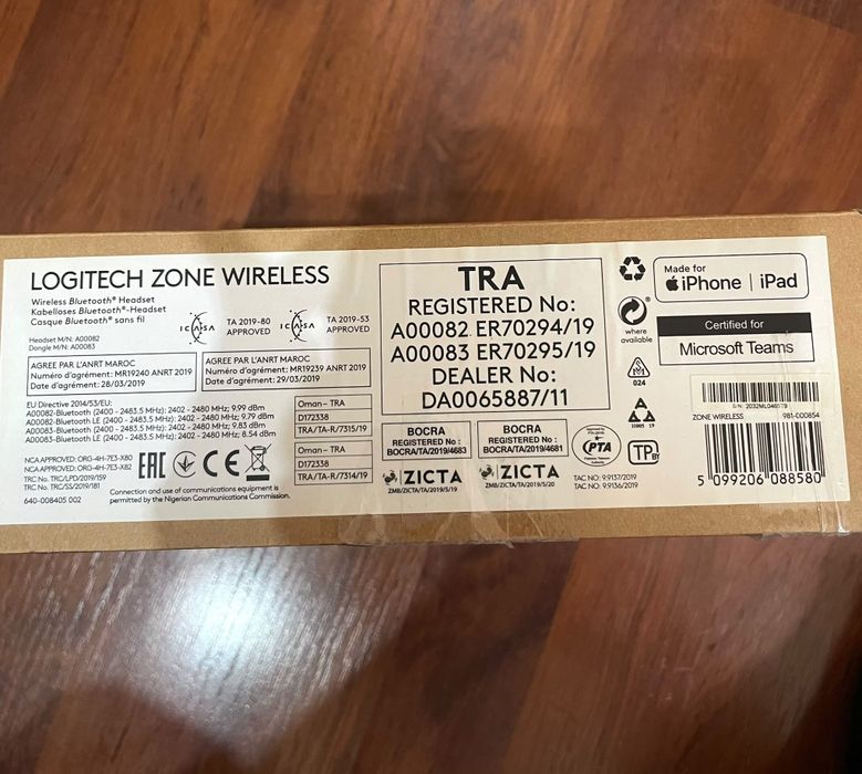 Logitech Zone Wireless- Căști Bluetooth noi nefolosite