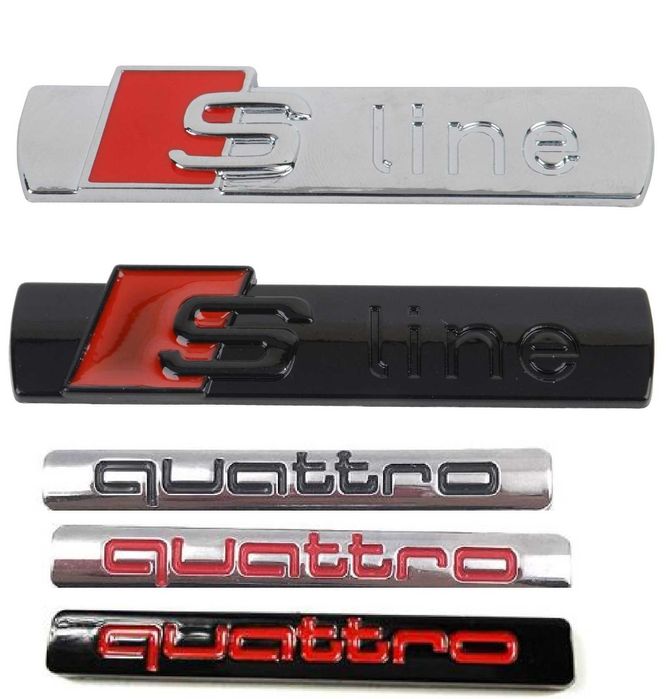 S-Line и Quattro емблема, стикер, бадж, лого за Audi, залепяща се