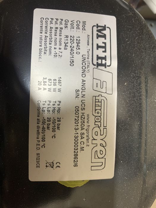 Agregat embraco vitrina frigorifica T6213z freon r134a 635w -10 nou