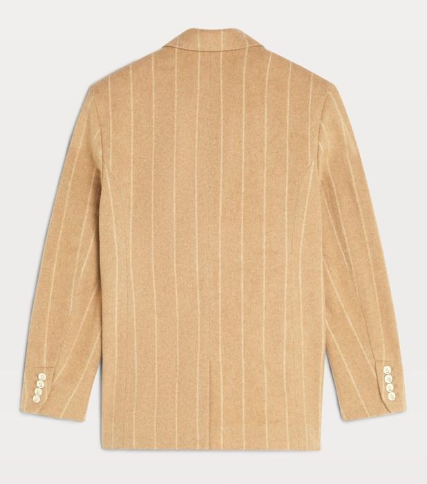 Massimo dutti JOSH V oувърсайз блейзър SADIE с тънки райета - карамел екрю