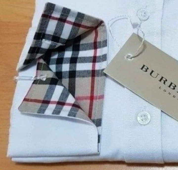 Camasi Burbbery alb imaculat, logo brodat, marimi diverse