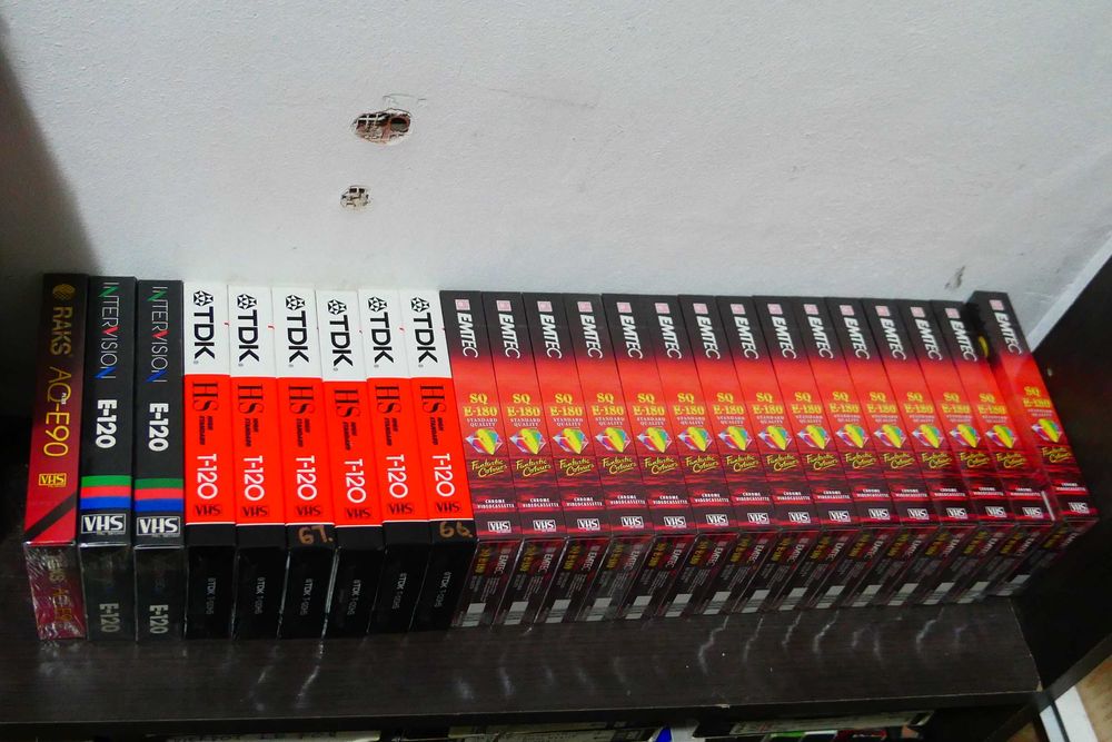 Casete Video VHS RAKS E90 Intervision E-120 TDK T-120 EMTEC E-180 BASF