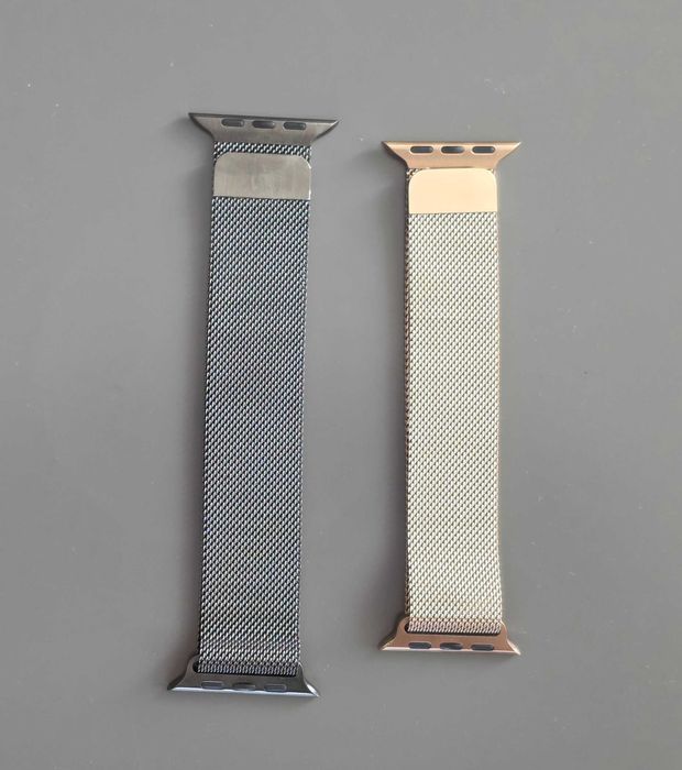 Curea Apple Watch 45/42 mm Graphite/Gold Milanese Loop, originala