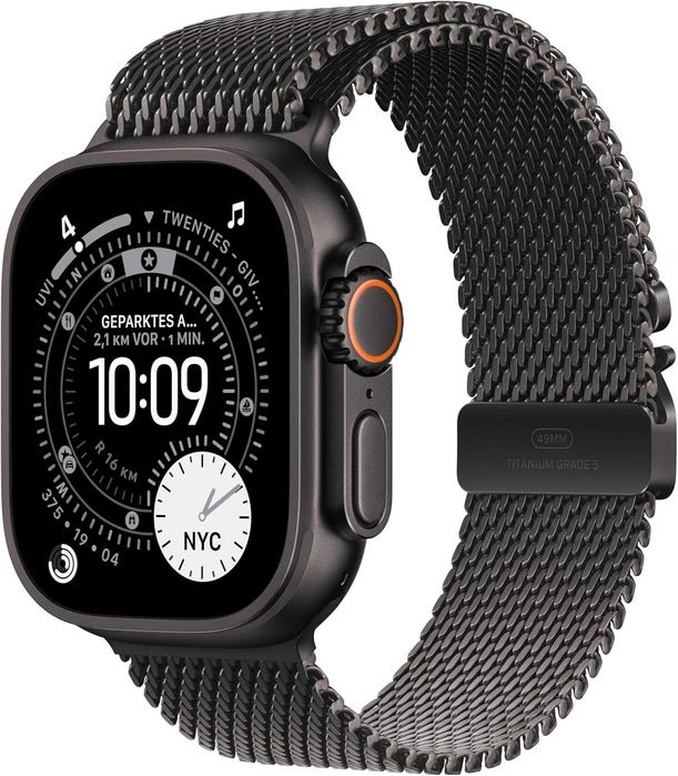 Apple Watch Ultra 3 (2025) 5G 49mm Black Titanium Case with Black Titanium Milanese Loop M - Black Нов! 12м Гаранция!