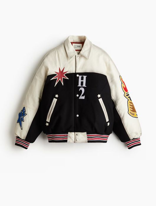 H2 HERON PRESTON Bomber H&M Jacheta de Baseball din Piele