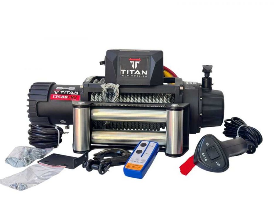 Лебедка TITAN ULTRA 13500 Lbs , 12V, електрическа, за пътна помощ джип