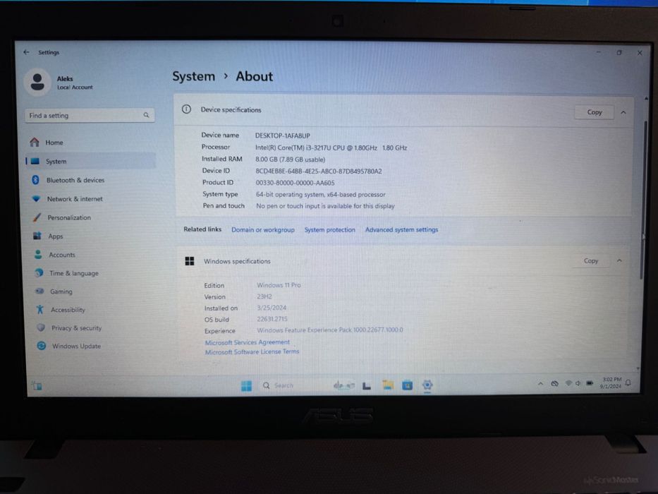 Asus X550CC-XX209,15.6",8GB, 1TB SSD, GeForce GT 720M, Intel® Core™ i3