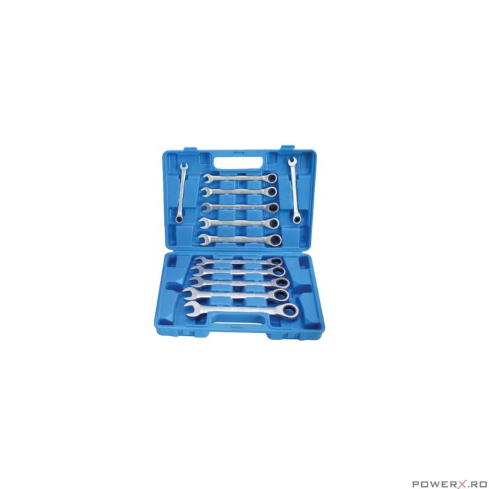 Set chei combinate, cu clichet, 12 piese, 8-19 mm, Satra