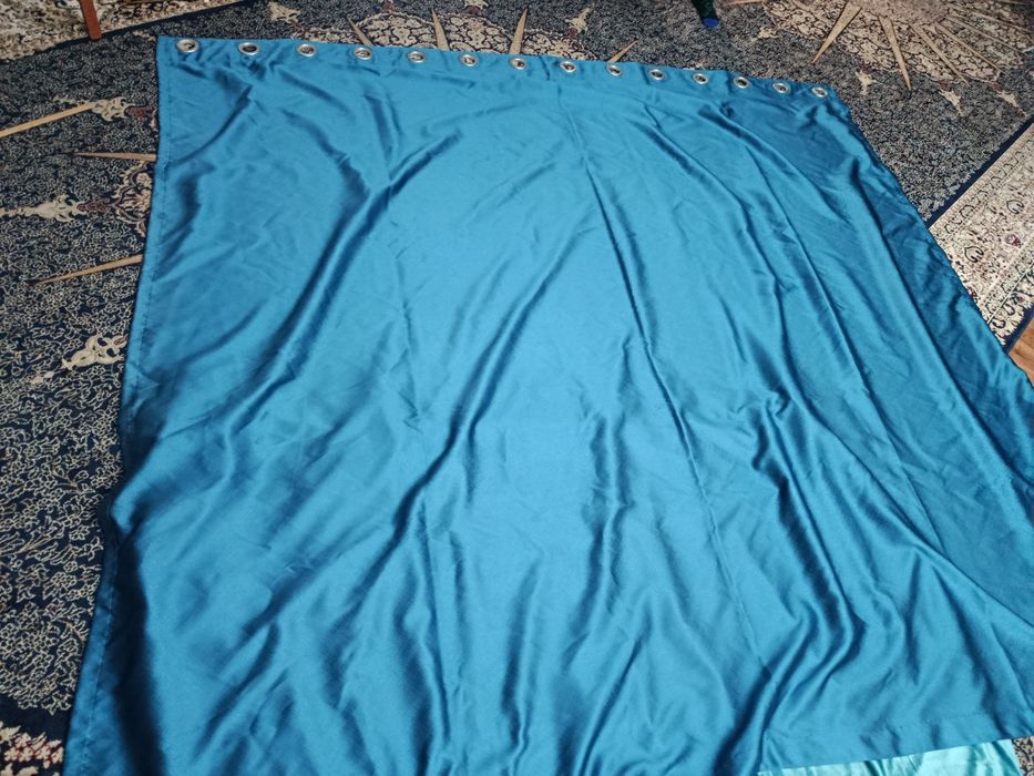 Шторы плотные бирюзовые