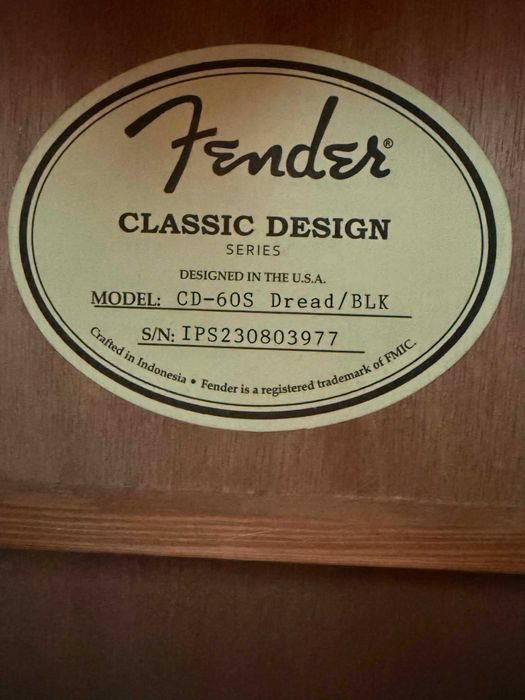 Акустична китара Fender CD-60S WN Black