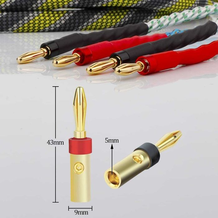 Monosaudio Hi-Fi аудио тонколонен OFC кабел 2x6 мм 2x3 m конектори банани