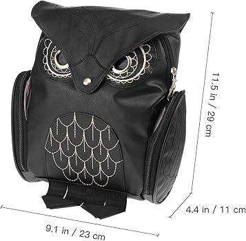 Дамска черна  раница Owl