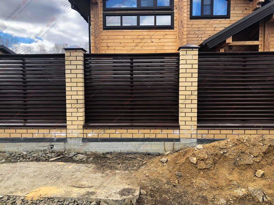 Забор жалюзи горизонтальный