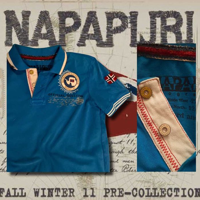 NAPAPIJRI Винтидж Поло Тениска 100% Памук Л