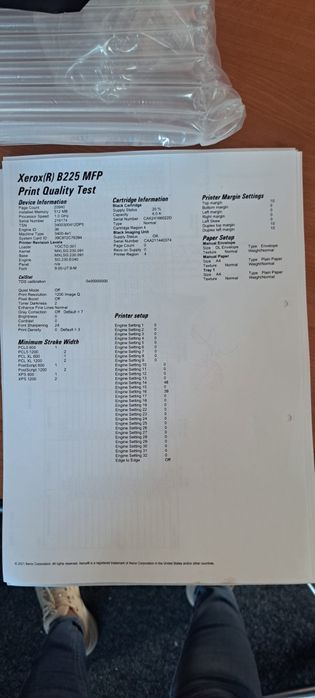 Imprimanta multifunctionala Xerox B225, are drum 12000 pg nou