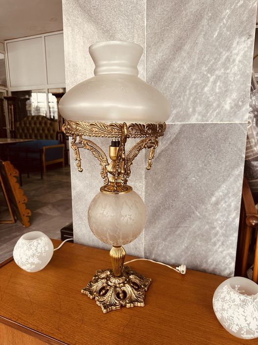 Антикварна бронзова лампа – Франция, края на XIX / нач. XX в.