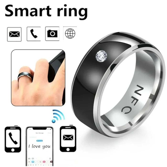 Inel din titan cu NFC