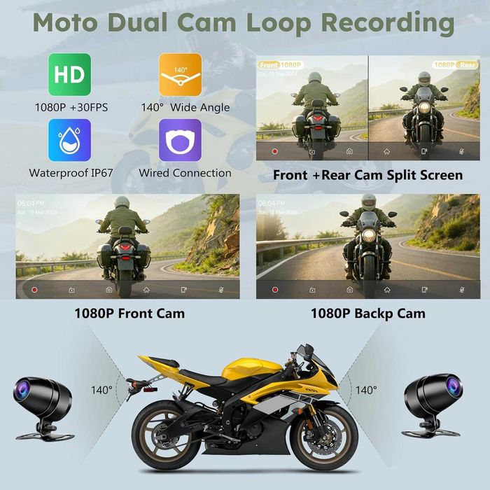 Carpuride W603DT за мотоциклет с CarPlay, Android Car и TPMS