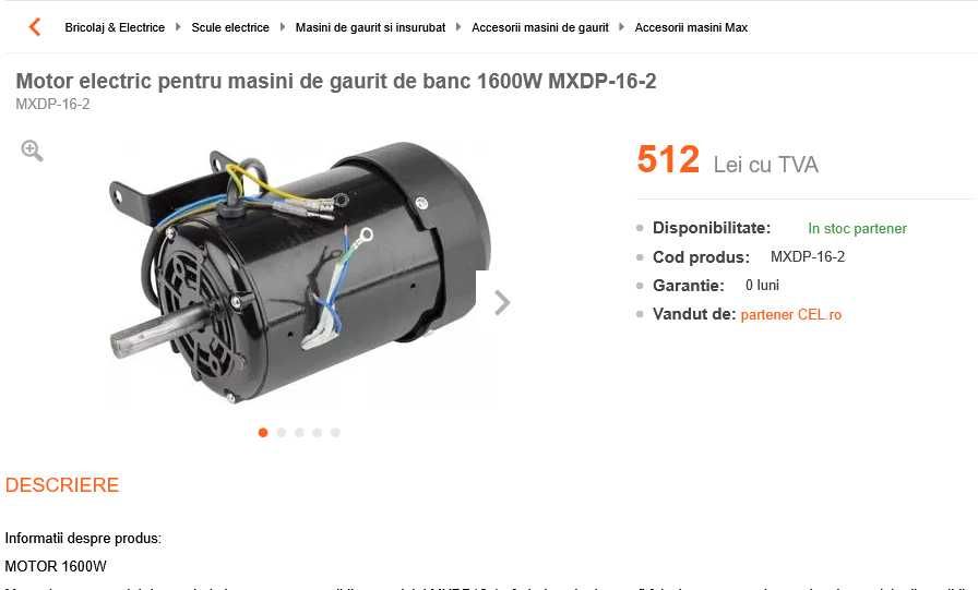 Motor electric 1600W + condensator