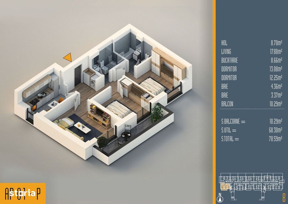 Ap. 3Cam. Decomandat - Proiect Iram Residence / Discount 50% Locul De