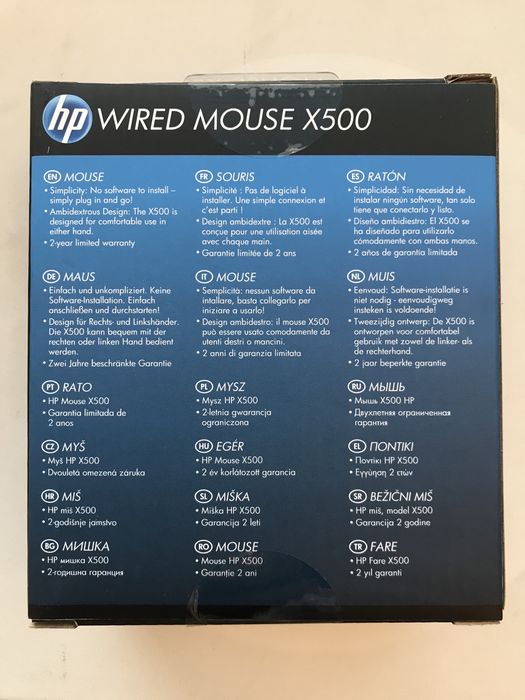 Мышь HP x500, Black, USB