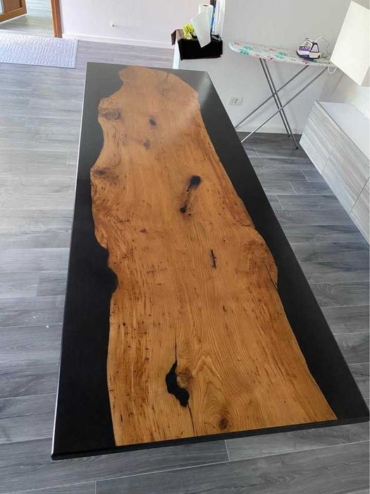 Masa stejar si rasina epoxidica 250x90cm 0