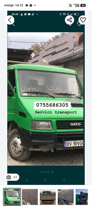 Transport pământ vegetal pentru gazon , gradina, sera etc
