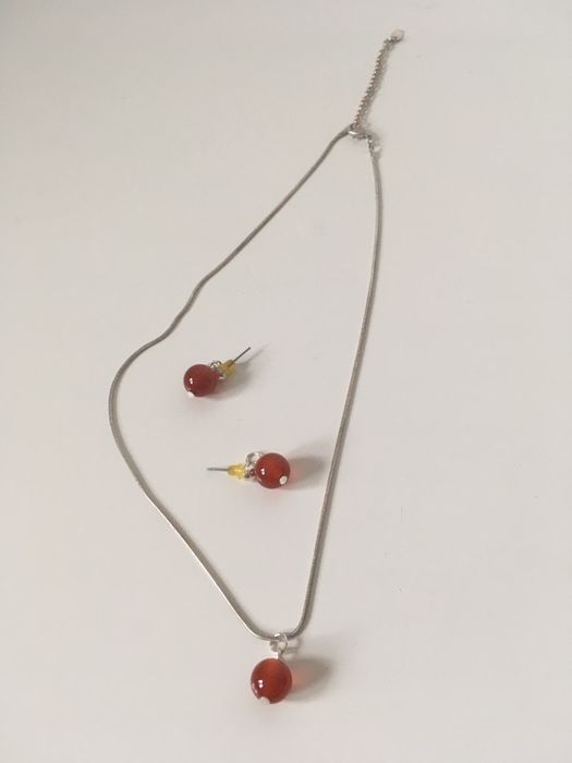 Set din argint cu pietre maro