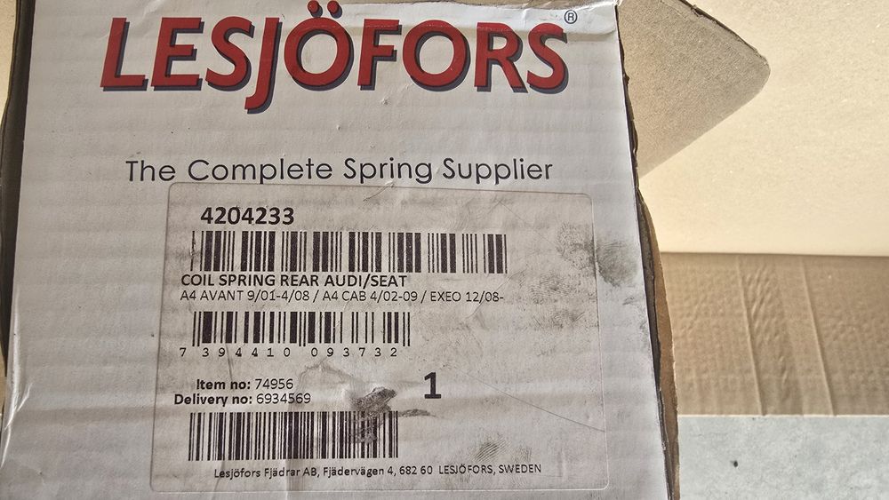 Задни пружини Ауди А4 Б6