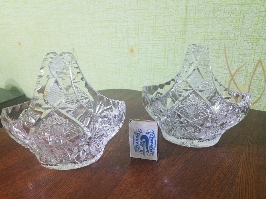 Хрустальные вазы "BOHEMIA", Чехия. В упаковке.