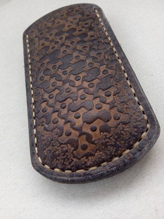 Калъф за джобно ножче от естествена кожа  ръчна изработка 
Стъпка прои