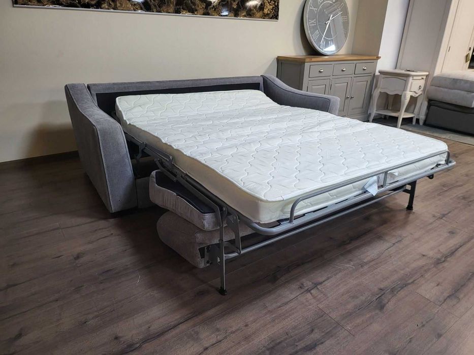 Сив диван от плат с функция сън "Myriad"