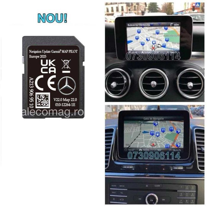 Card SD Navigatie ORIGINAL Mercedes Garmin Star V22.0 Audio 20 C E V GLC GLK 2025-2026