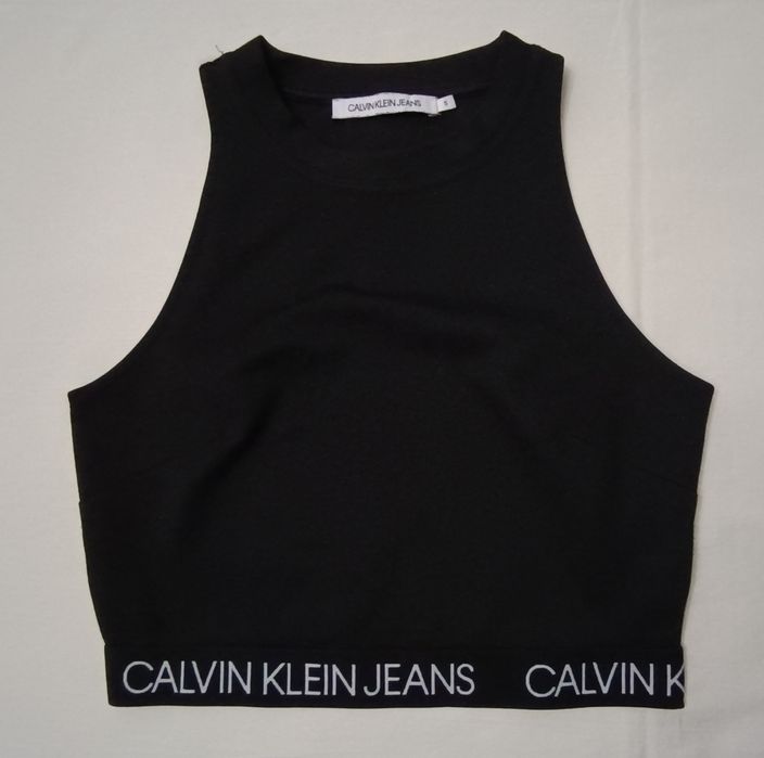 Calvin Klein Jeans Cropped Tank Top оригинален потник S черен кроп потник бюстие