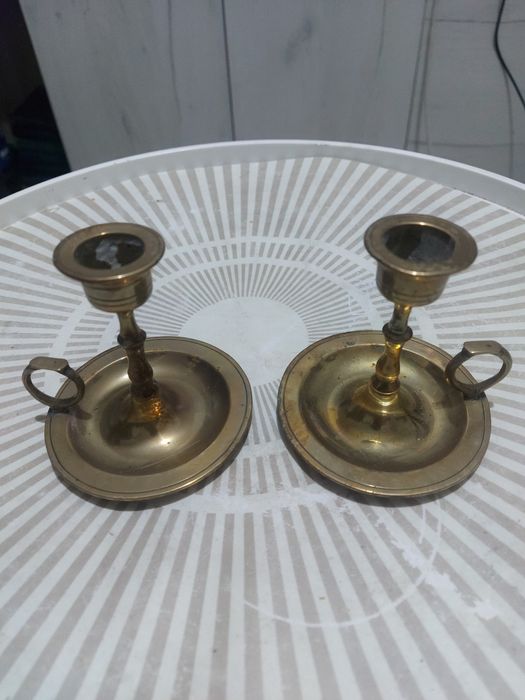 Sfeșnice din alamă cu mâner