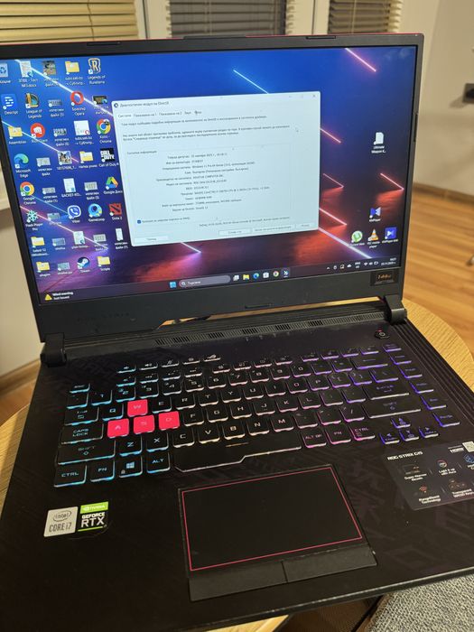 Asus rog strix g15 g512 144 HZ лаптоп intel i7 Windows 11 pro