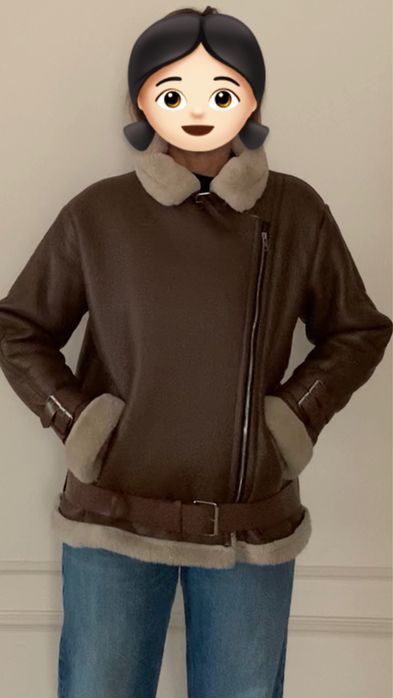 Дублёнка коричневого цвета